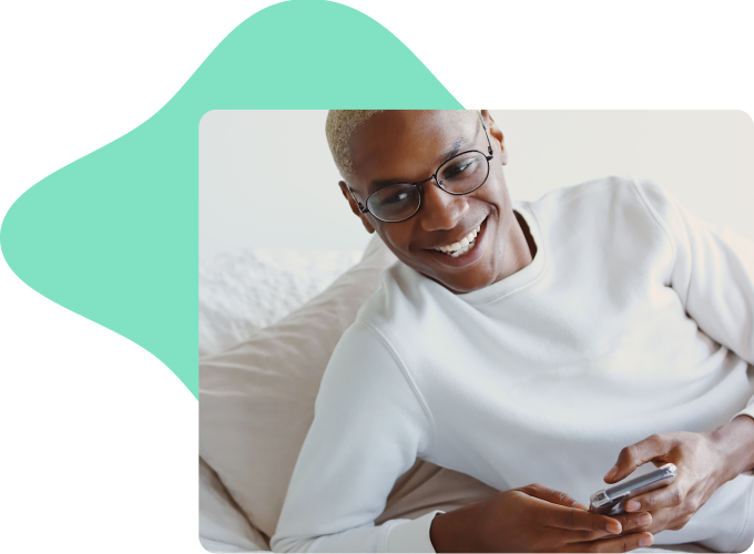 Person relaxing at home